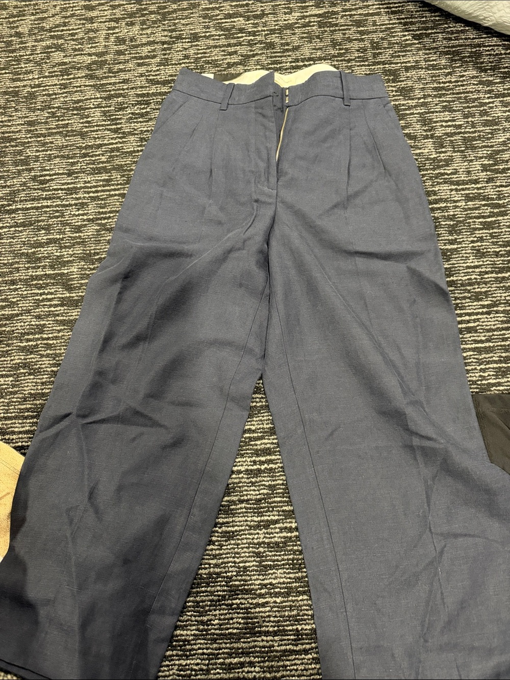 Aritzia Men's Navy Pleated Trousers